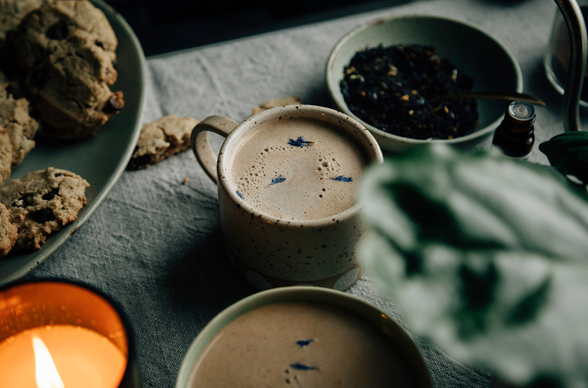 Vegan rice almond milk Latte Tea Recipe